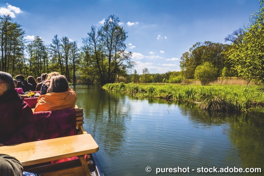 Bootsfahrt durch die schöne Landschaft im Spreewald